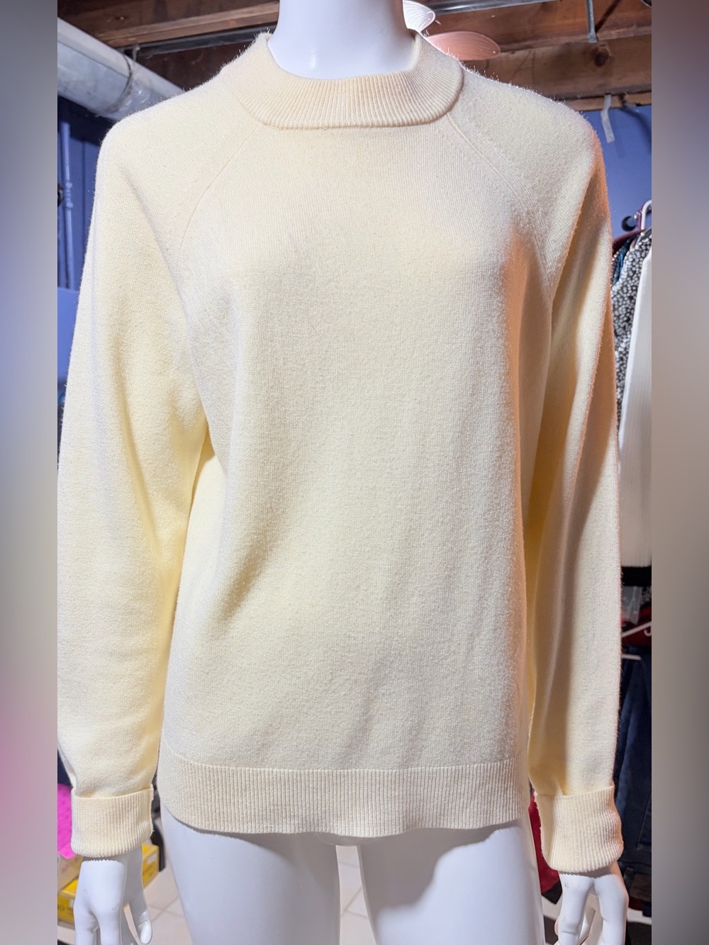 Karen Scott Women's Supple Yellow Mock Turtleneck Sweater Size Medium